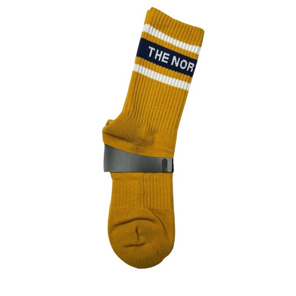 The North Face Crew Socks Mens Womens 6-9 Yellow Blue White Athletic Outdoor New - Picture 2 of 2